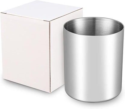 Silver Pencil Holder for Desk,304 Stainless Steel Desktop Pen Holder,Pencil Holder,Pencil Cup,Pencil Pot, Makeup Brush Holder,Stationery Organizer
