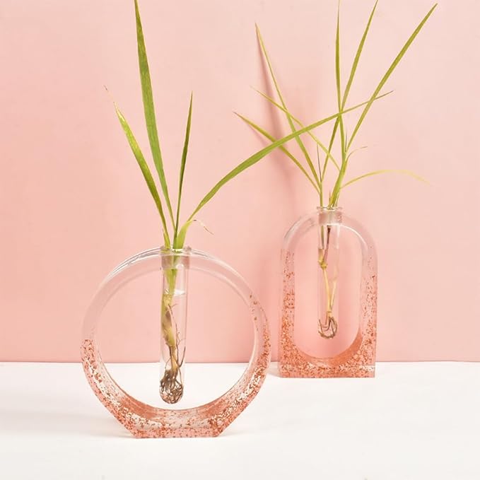 FineInno 9Pcs Acrylic Clear Test Tubes for Vase Resin Mold, Transparent Test Tubes for DIY Plant Propagation Station,Flower Holder, Resin Crafts Home Decor