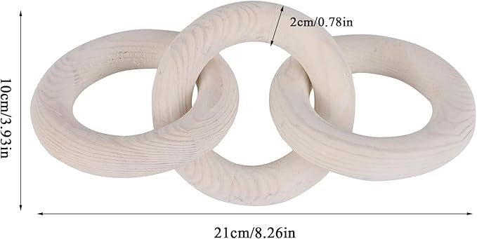 Ochine Pine Wood Chain Decor - Modern Farmhouse Boho Bead Garland for Living Room & Bedroom