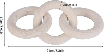 Ochine Pine Wood Chain Decor - Modern Farmhouse Boho Bead Garland for Living Room & Bedroom
