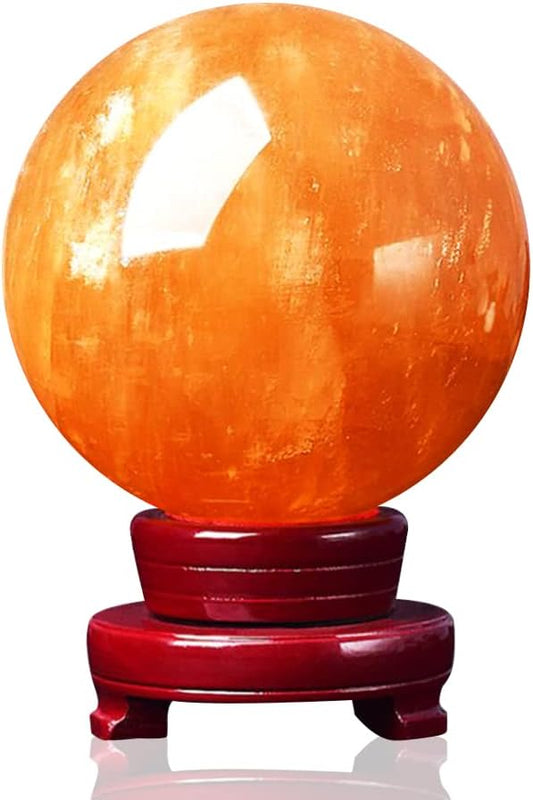 4 inch Natural Citrine Crystal Sphere Ball Feng Shui Ornament+Stand and One Free Bracelet (4inch(100mm))