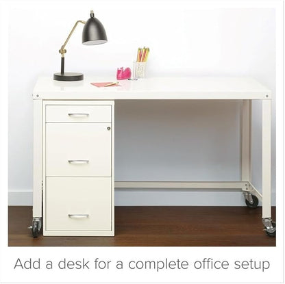 Scranton & Co 3-Drawer Contemporary Metal Filing Cabinet in Pearl White
