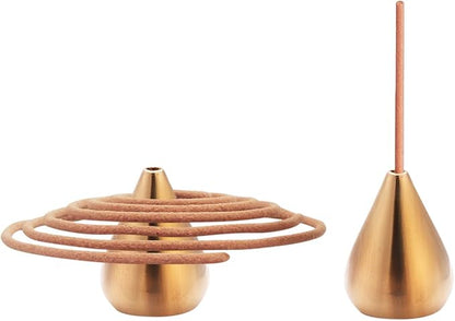 Miupoo Incense Holder, Coil Incense Burner, Incense Cone Burner, Incense Sticks Burner, 3 Styles Brass,6 Pieces