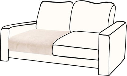 Couch Cushion Cover Velvet 1 Piece Seat Cushion Cover Stretch Armchair Cover Separate Sectional Sofa Slipcovers Furniture Protector (1-Seater or Sofa Backrest, Beige)