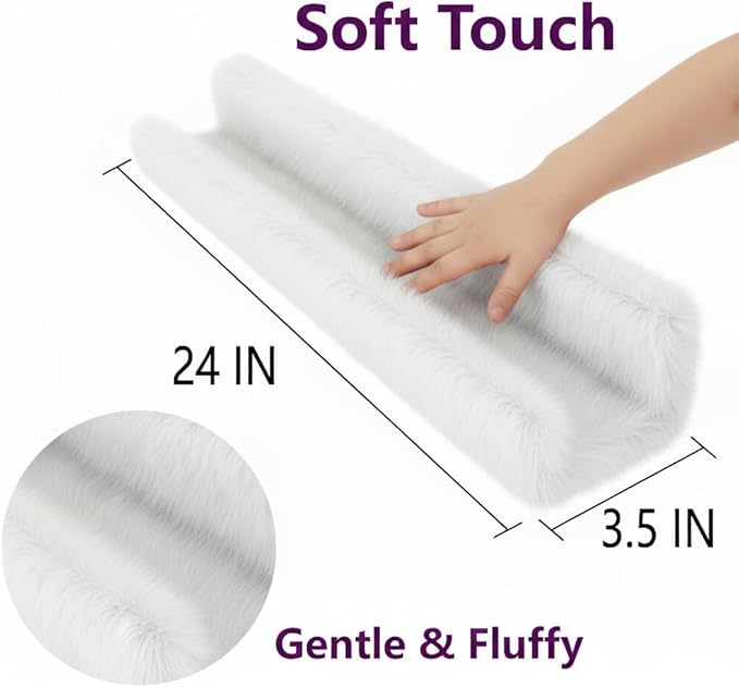 1PC Plush Bookshelf for Kids, Soft Hanging Book Display Shelf for Nursery Wall, Easy Mount Floating Bookshelf Display Organizer, Unique (White)