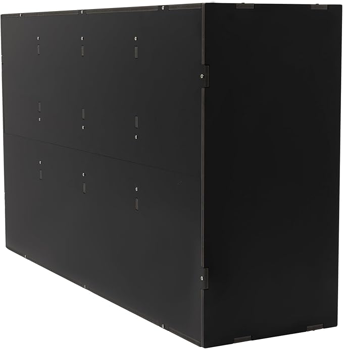 Literature Organizer with 36 Compartments | Adjustable Desktop File Sorter Mail Center for Home, Office & Classroom | PVC Paper Storage Cabinet with Shelves, Black