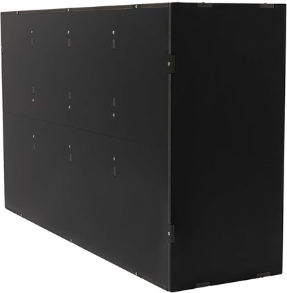 Literature Organizer with 36 Compartments | Adjustable Desktop File Sorter Mail Center for Home, Office & Classroom | PVC Paper Storage Cabinet with Shelves, Black