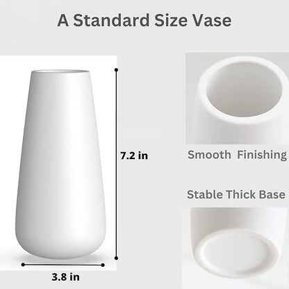 Premium Ceramic Vase for Pampas Grass - Flower Vase for Home Decor, Minimalism Style for Modern Table Shelf, Vases for Flowers for Kitchen Living Room Centerpieces, Office Desk Vase (Medium)