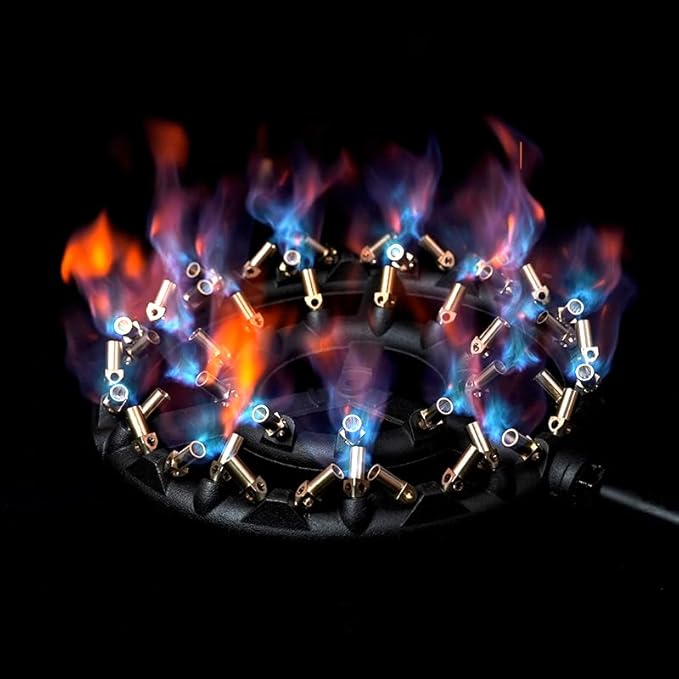 Propane Jet Burner with 44 Brass Tips - Perfect for Camping, Turkey Frying, and More with Stove Buddy JB-44LP(Propane Gas 44 Tips & Regulator)