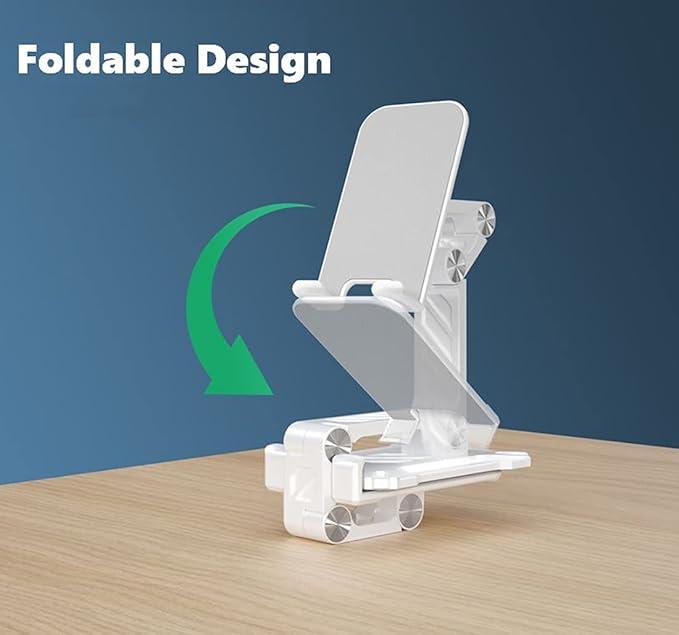 Phone Stand for Desk. Foldable Desktop Mobile Phone Stand with Angle Height Adjustable, Portable Office Cell Phone Holder, Cradle, Dock. Fits All 4.7-13in iPhone/Smartphone/iPad/Tablet.