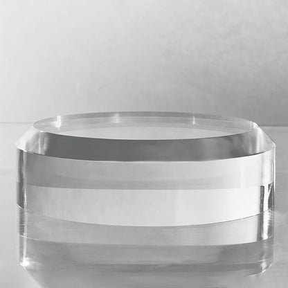 CiaoHER 2in Thickness Acrylic Disc Display Block Clear Polished Round Pedestal Stand Riser (7'' x 2'')