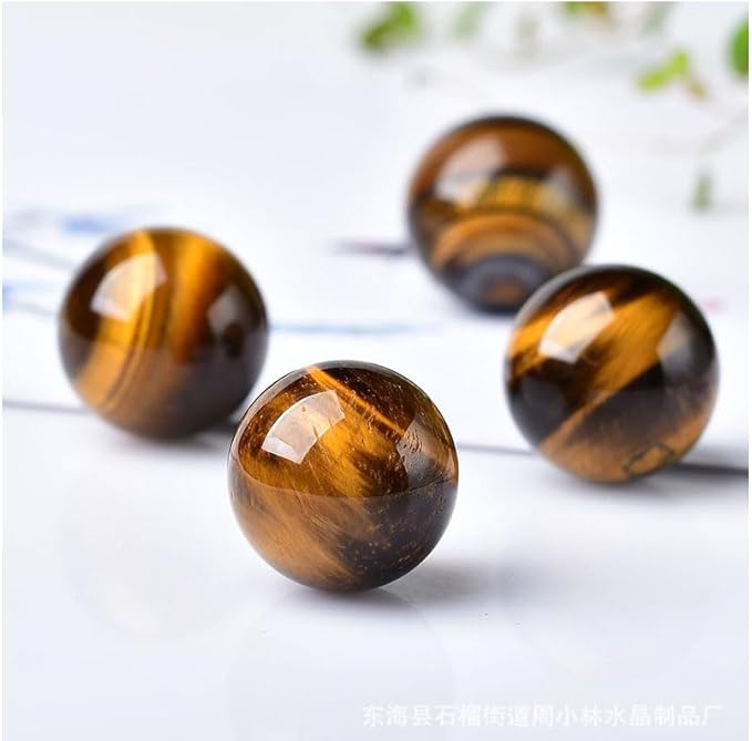 Natural Tiger's Eye Healing Crystal Gemstone Sphere Ball for Reiki Balancing Meditation Energy Home and Office Decoration (5.5-6cm, Tiger's Eye)