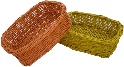 Rectangle Small Wicker Baskets for Sundries 3pcs Storage Bins (Colorful)