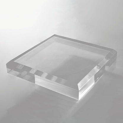 CiaoHER 2in Thickness Beveled Solid Acrylic Display Block Clear Polished Pedestal Stand Riser Solid Base (12x12)