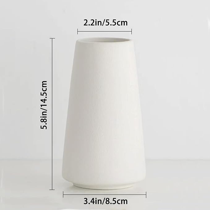 6'' White Ceramic Bud Vases Set of 1,Small Vases in Bulk for Flowers,Modern for Floral and Pampas Grass,Mini Vases for Centerpieces,Boho for Wedding,Party,Table Home Decor