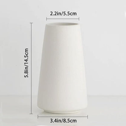 6'' White Ceramic Bud Vases Set of 1,Small Vases in Bulk for Flowers,Modern for Floral and Pampas Grass,Mini Vases for Centerpieces,Boho for Wedding,Party,Table Home Decor