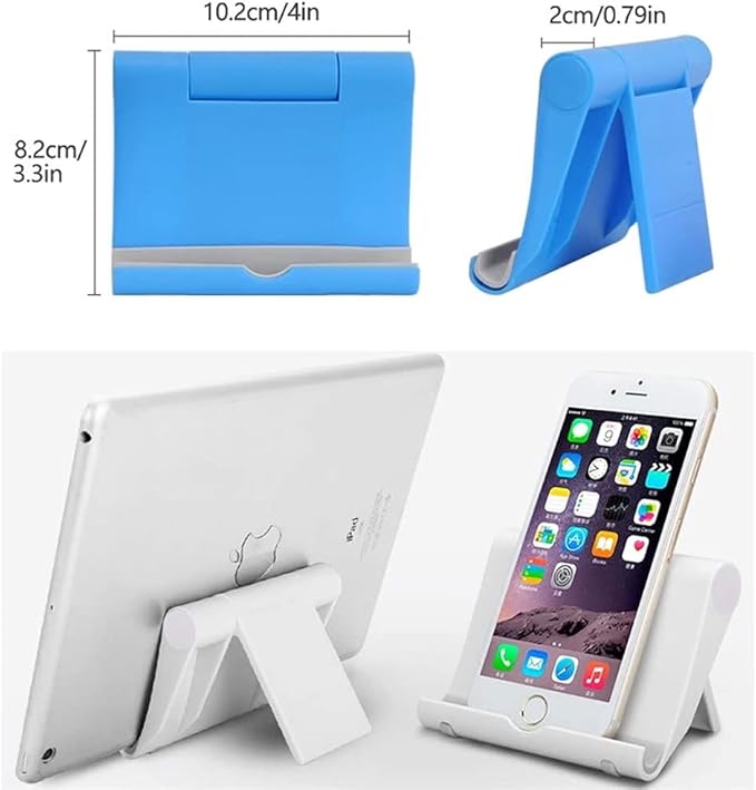 Cell Phone Stand 2 Pack Cell Phone Holder for Desk, Portable Phone Stand Holder for Desktop Kitchen Travel, Cellphone Stand Mobile Holder for iPhone Stand & All Smartphone (Black)