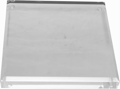 CiaoHER 1in Thickness Beveled Acrylic Square Display Block Clear Polished Pedestal Stand Riser (8x8, 1pack)