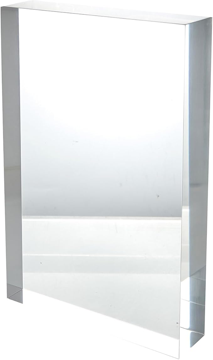 CiaoHER 2in Thickness Solid Acrylic Cube Display Block Clear Polished Pedestal Stand Riser Solid Base 2" x 8" x 12", 1 Pack