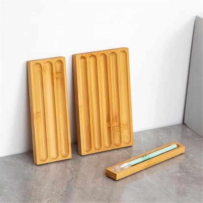 Pen holder Organizer of Office desks,Walnut Desk Pen Stand,Wave Pen Tray Office Accessory,Teacher Gifts,Suitable for School,Home,Office Desktop Office Art Accessories (Log, 1 Grid)