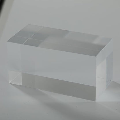 CiaoHER 2in Thickness Solid Acrylic Cube Display Block Clear Polished Pedestal Stand Riser Solid Base 2" x 2" x 4", 1 Pack