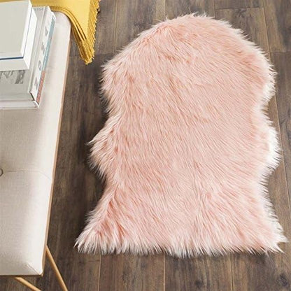 SAFAVIEH Faux Sheep Skin Collection 3' x 5' Pink FSS115G Silken Glam 2.35-inch Thick Area Rug