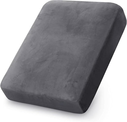 PrinceDeco Velvet Stretch Couch Cushion Cover, Sofa Slip Covers for Cushion Couch Chair Loveseat Sofa Furniture Protector Cushion Sofa Cover Each Width Up to 29.5", Grey