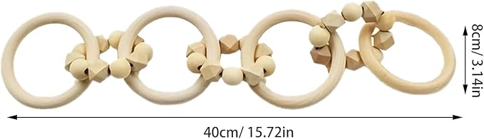 Wood Chain Link Decor: Wood Chain Home Decor - Decorative Wooden Link Accent for Living Room - Minimalist Farmhouse Ornament