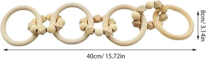 Wood Chain Link Decor: Wood Chain Home Decor - Decorative Wooden Link Accent for Living Room - Minimalist Farmhouse Ornament