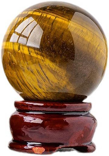 Natural Tiger's Eye Healing Crystal Gemstone Sphere Ball for Reiki Balancing Meditation Energy Home and Office Decoration (5.5-6cm, Tiger's Eye)