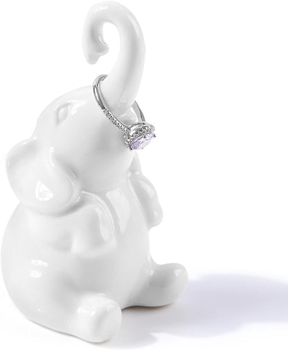 Elephant Gifts: Ring Holder with Good Luck Trunk & Cute Elephant Decor - Perfect for Wedding, Bridal Shower, Birthday & Christmas Gifts