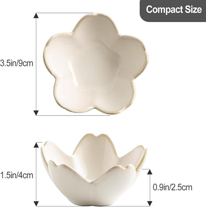 Pearl White Flower Jewelry Dish Ceramic Ring Holder Tray for Vanity, Small Ring Dish Trinket Bowl Aesthetic Nightstand/Bathroom Decor, Women's Gift for Christmas, Birthday, Mother's Day, Anniversary