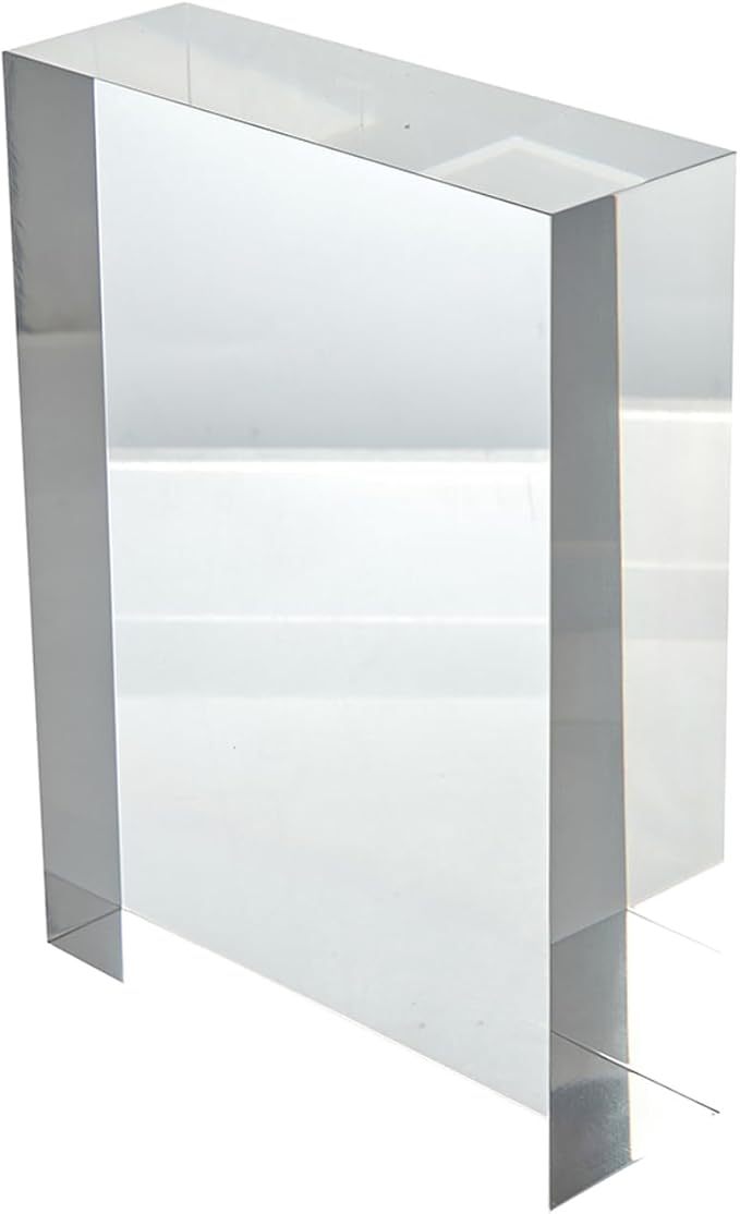 CiaoHER 2in Thickness Solid Acrylic Cube Display Block Clear Polished Pedestal Stand Riser Solid Base 2" x 6" x 8", 1 Pack