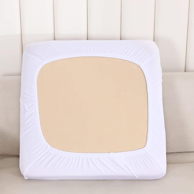 HOOBUY Waterproof Couch Cushion Cover 1pc Stretch Sofa Slipcovers Furniture Protector with Elastic Suitable for Armchair, Loveseat,3&4 Seater Sofa (1, White)