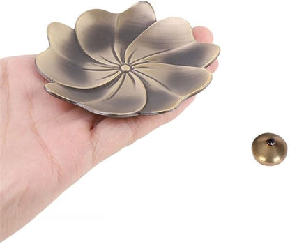 4PCS Lotus Brass Stick Incense Burner Holder,Sandalwood Burner, Stick Censer Household Yoga Studios Buddhism Nasturtium Incense Line Holder