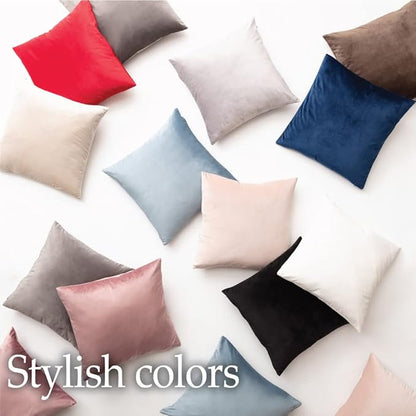 lalaLOOM Velvet Throw Pillow Covers, Set of 2, 20x20 Decorative Square Pillows Home Decor, Soft Accent Cases, Silky Machine Washable Pillowcases for Sofa, Couch, Bedroom, Living Room, White
