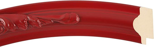 OVALCREST Round Beveled Wall Mirror for Home Decor - Florence Style - Holiday Red - 28x28 Outside Dimensions