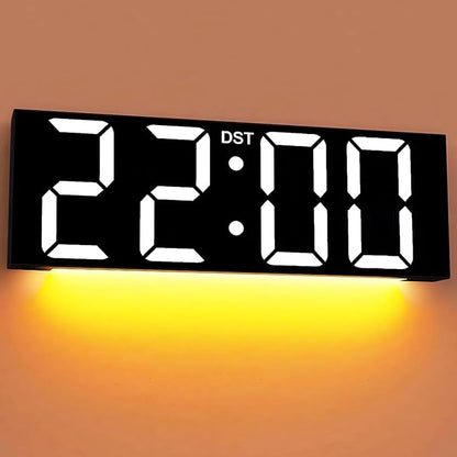 JALL 22'' Large Digital Wall Clock, Big LED Number Dispaly, DST, Night Light for Classroom, Living Room, Bedroom, Mounted, Birthday Xmas Gift for Senior, Mem Womem Mom Dad, White