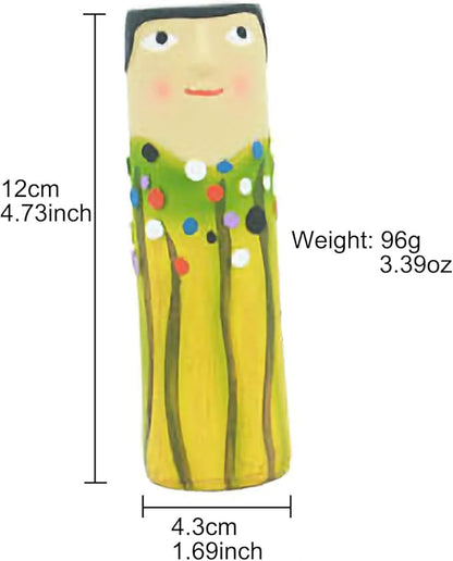 Spring Bud Vases, Bohemian Family Face Vase Boho Cute Home Decor, Character Vase Flower Plant Holder Bathroom Shelf Decor for House Decor Living Room Wedding Centerpieces (D)