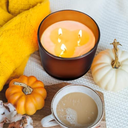 8 OZ Thick Candle Jars for Making Candles 15 Pcs, Empty Amber Jars with Wood Lids for Candle Making, Sample Container, Frosted Brown