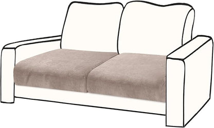 Couch Cushion Cover Velvet 2 Pieces Seat Cushion Cover Stretch LoveSeat Couch Covers Separate Sectional Sofa Slipcovers Furniture Protector (2-Seater or Backrest, Tan)