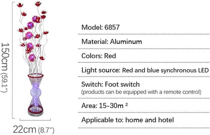 Nordic Modern Flower Floor Lamp Fashion Art Living Room Sofa Bedroom Wedding LED Originality Decorative Standing Light (Style 6)