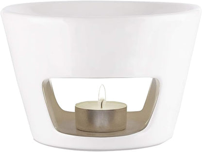 AROMATIKA - Oil Burner White - Large Ceramic Oil Burner - Best for Aromatherapy - Relaxation - Spa - Aroma Lamp - Aroma Burner (5.9 x 3.9 in) - 3 Candles Free