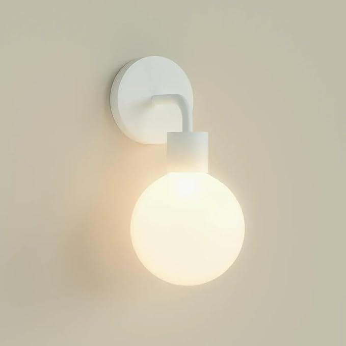 Wireless Wall Sconce (Shark Tank) Rechargeable & Dimmable LED Light w/App Control & Damage-Free Install, Moveable Modern Ambient Lighting for Elegant Home & Bedroom Decor | Popwhite