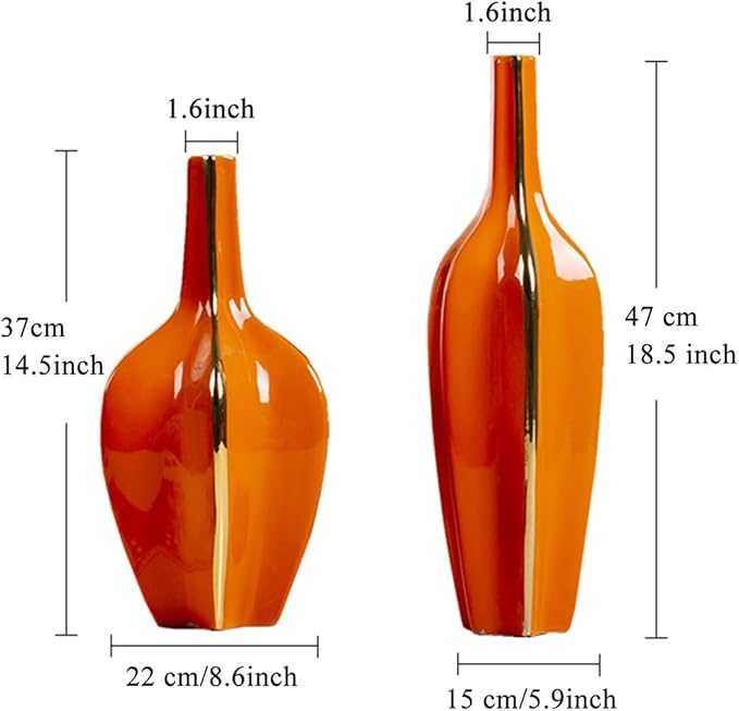 GIZNXBA Ceramic Vases Set of 2 Clay Vase for Flowers, Modern Bud Vase Ceramic, Abstract Decorative Vase Set for TV Cabinet Living Room Office Kitchen Home Wedding