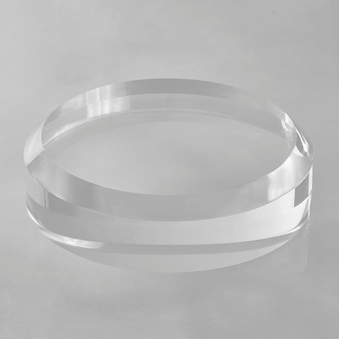 CiaoHER 2in Thickness Acrylic Disc Display Block Clear Polished Round Pedestal Stand Riser (9'' x 2'')