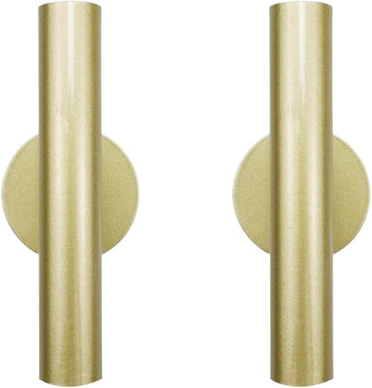 2 Pack Wall Mounted Flower Tube Metal Flower Vase with Sticker for Flower Display Decoration(Gold)