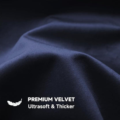 QUORGVES Navy Blue Velvet Pillow Covers 22x22 Inch Set of 2, Soft Solid Decorative Square Throw Pillow Covers, Decor Cushion Covers for Bed Sofa Couch Bedroom Living Room - Dark Blue