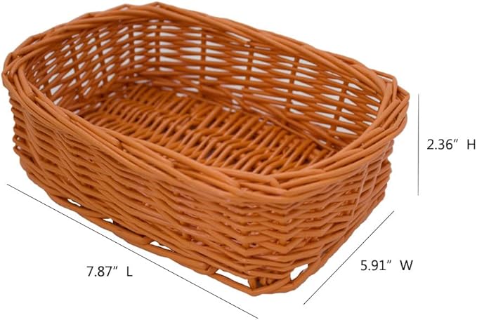 Rectangle Small Wicker Baskets for Sundries 3pcs Storage Bins (Colorful)