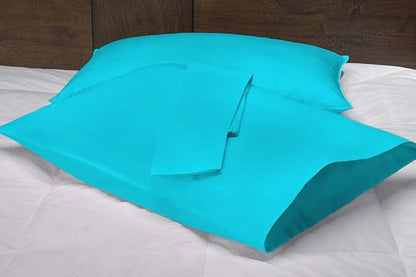 Upgrade Your Bedding Experience with The Made of 100% Cotton Pillow Cases 2 Pack King Pillowcases 20" x 36" Size fits King Pillows. Envelope Closure Turquoise